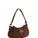 Maria suede brown w. gold - Ferent Bags 