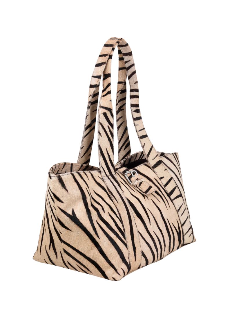 Maxi Shopper Brown Stripes Deluxe - Ferent Bags 