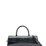 Mini Longa cavolo nero croco embossed leather