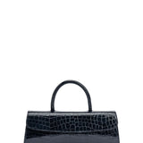 Mini Longa cavolo nero croco embossed leather