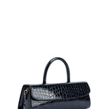 Mini Longa cavolo nero croco embossed leather