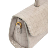 Mini Longa arctic cloud croco embossed leather