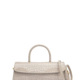 Mini Longa arctic cloud croco embossed leather
