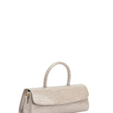 Mini Longa arctic cloud croco embossed leather