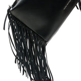 Kenza black fringed medium