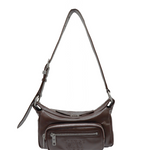 Outpocket Hobo Mini dark brown glossy plain - Ferent Bags 