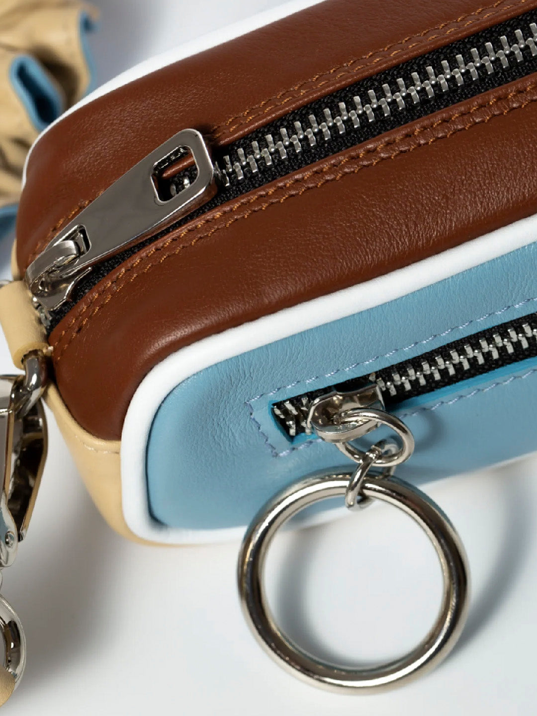 Ocaña Baguette bag blue color block - Ferent Bags 