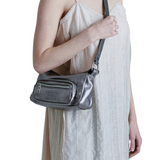 Outpocket Hobo Mini metallic grey foiled plain