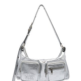 Outpocket Hobo metallic silver foiled plain