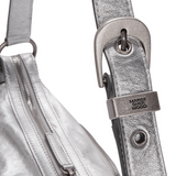 Outpocket Hobo metallic silver foiled plain