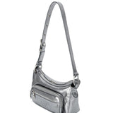 Outpocket Hobo Mini metallic grey foiled plain