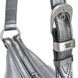 Outpocket Hobo Mini metallic grey foiled plain