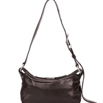 Outpocket Hobo Mini dark brown glossy plain - Ferent Bags 