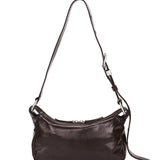 Outpocket Hobo Mini dark brown glossy plain - Ferent Bags 