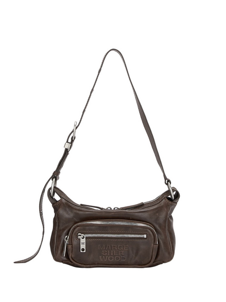 ショルダーバッグ・ポシェット [Margesherwood] / SOFT BAGUETTE BAG / washed brown pull-up MARGESHERWOOD: Brown Soft Baguette Bag | SSENSE