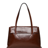 Row Tote Brown creased leather