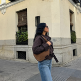 Saco suede marrón