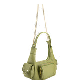 Sally Small Pocket Cozy green w. gold 