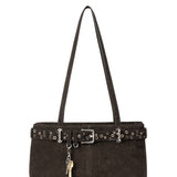 Shoulder Brocle suede mocha eyelets