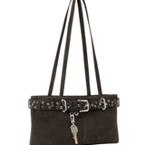 Shoulder Brocle suede mocha eyelets