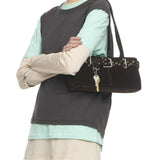 Shoulder Brocle mini suede mocha eyelets