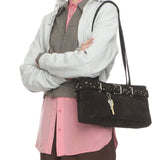 Shoulder Brocle suede mocha eyelets
