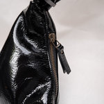 Slouchy Shoulder Bag crushed patent black - Ferent Bags 