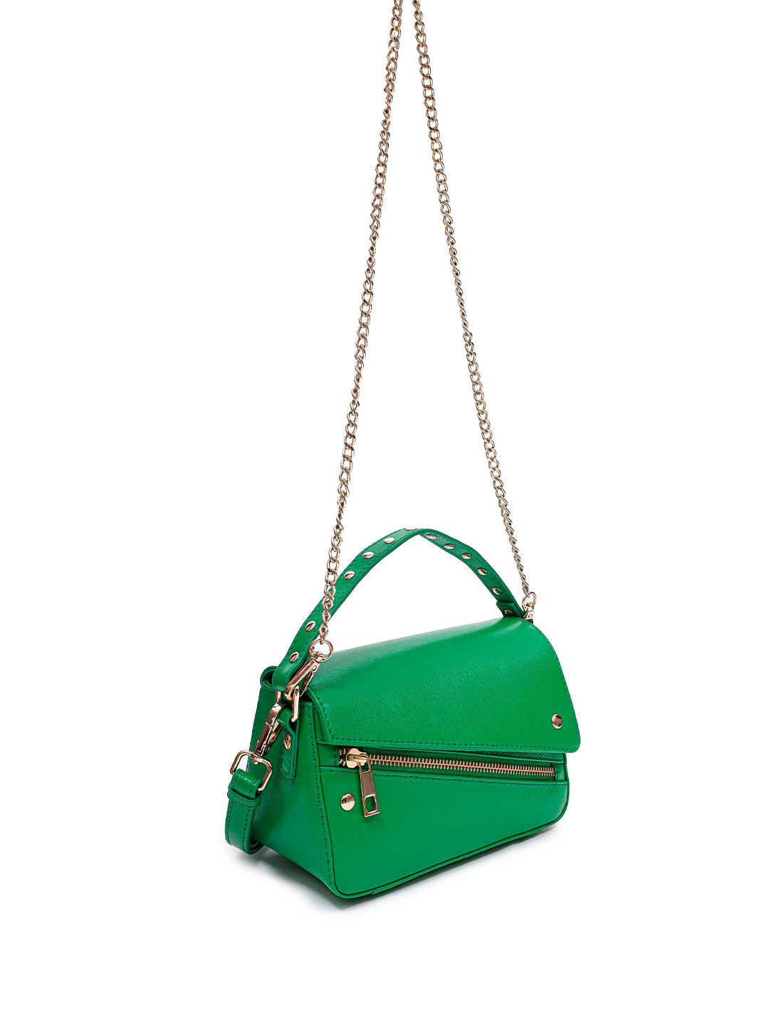 Small Honey Cut Florence green w. gold - Ferent Bags 