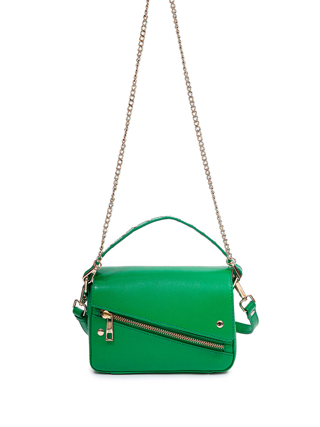 Small Honey Cut Florence green w. gold - Ferent Bags 