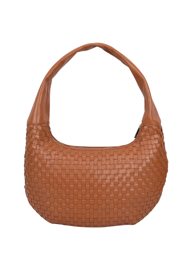 Small Gabi braided mountain cognac - Ferent Bags 