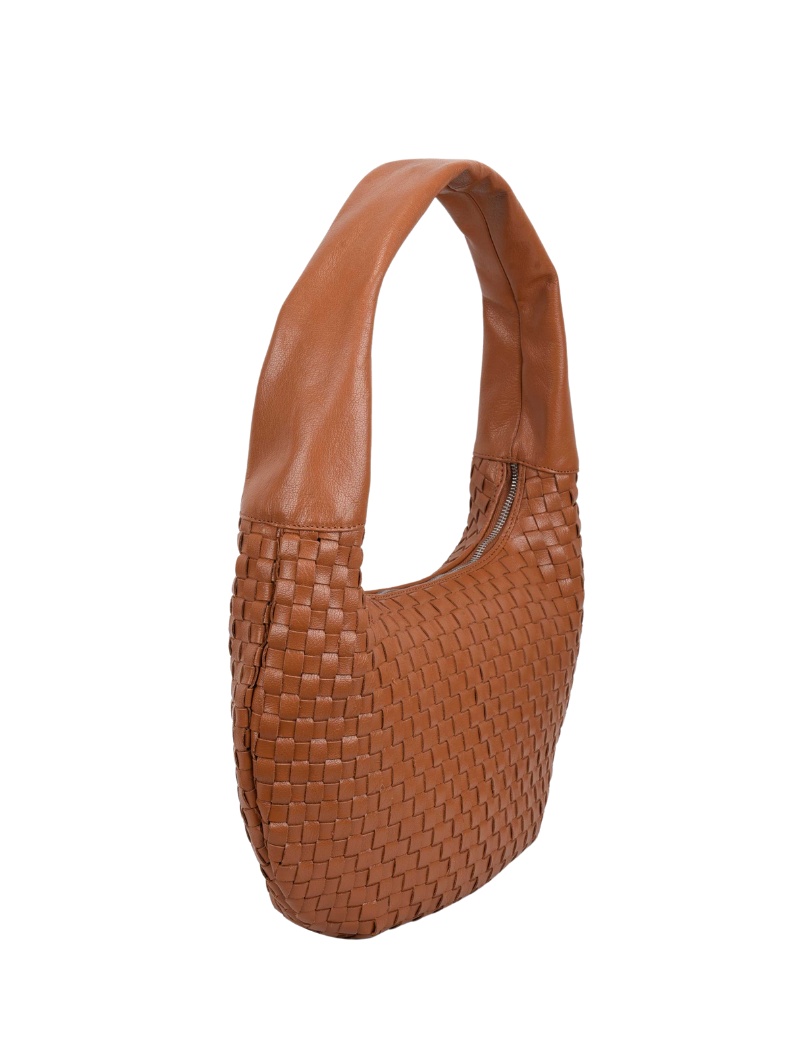 Small Gabi braided mountain cognac - Ferent Bags 