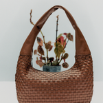 Small Gabi braided mountain cognac - Ferent Bags 