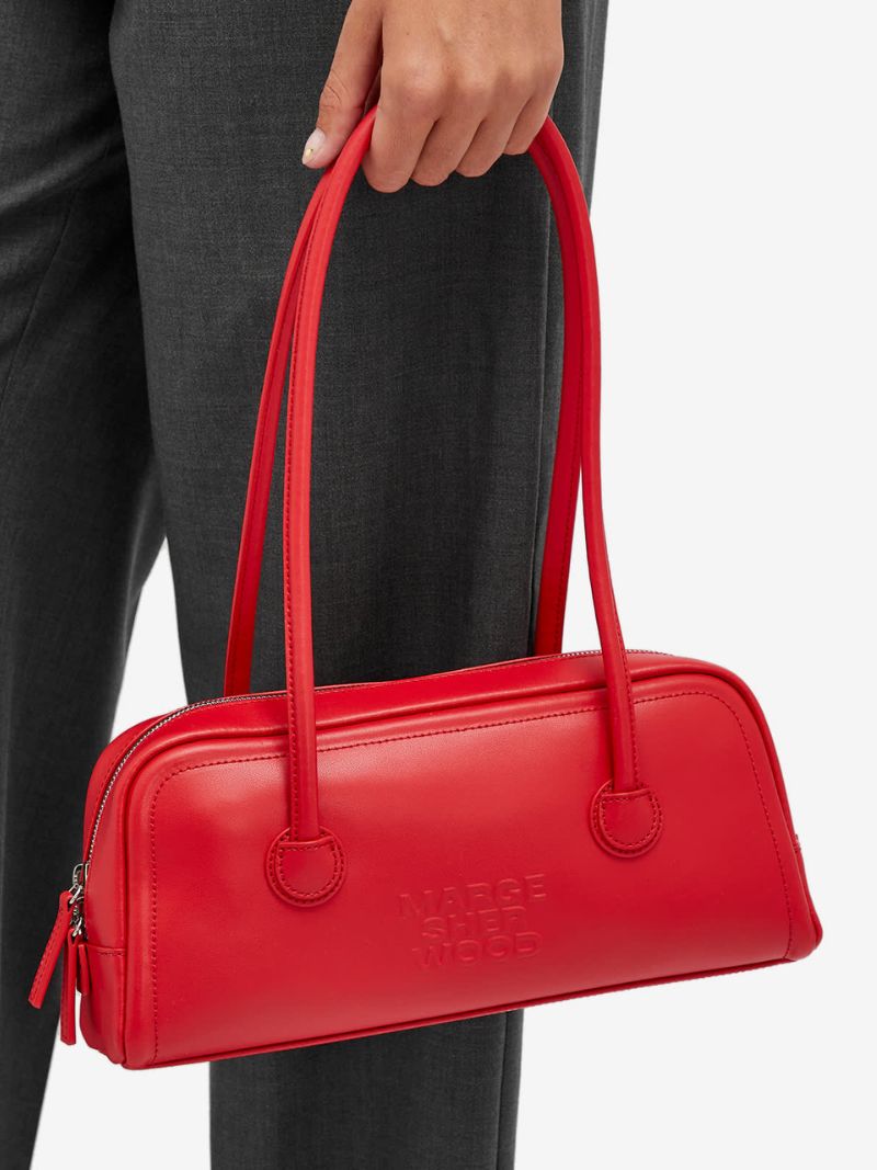 Soft Baguette apple red plain - Ferent Bags 