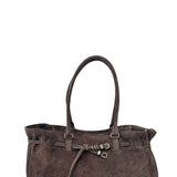 Soft Grandma shoulder ash brown suede