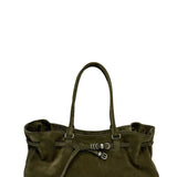 Soft Grandma shoulder dark olive suede