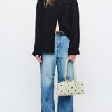 Soft Boston EW blond wood printed suede