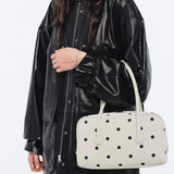 Soft Boston small blond wood printed suede