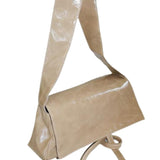 Triangle Messenger Bag crushed patent sand