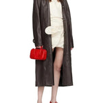 Zipper small apple red crinkle - Ferent Bags 