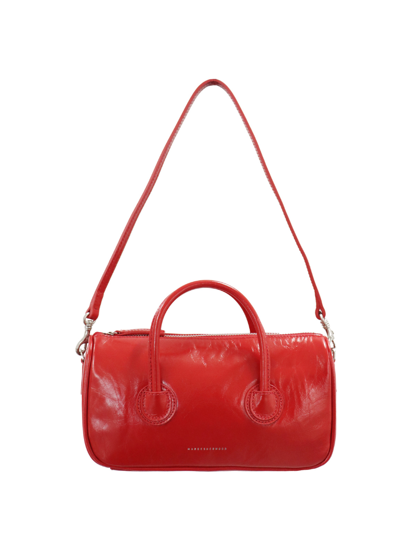 Zipper small apple red crinkle - Ferent Bags 