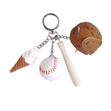 Baseball star mini brown charm