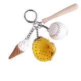 Baseball star mini yellow charm