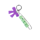 Bow mini purple/green charm