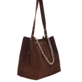 Chiara suede brown w. gold