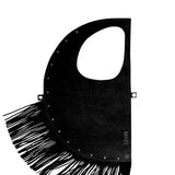 D bag black boho + smooth handle