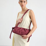 Dumpling Bag suede cherry red