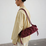 Dumpling Bag suede cherry red