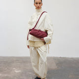 Dumpling Bag suede cherry red