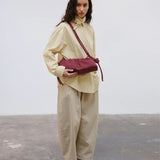 Dumpling Bag suede cherry red