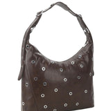 Ellie crossbody dark brown eyelet